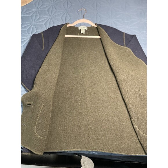 Women's Vintage LL Bean Navy Knit Button Lamb's Wool Chore Sweater M Medium - Picture 11 of 11